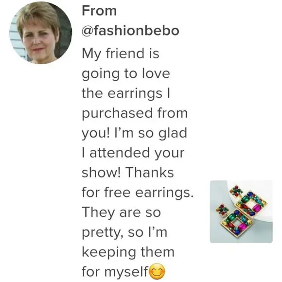 SEE OTHER LISTING Purple & Blue Rhinestone Geometric Statement Earrings - Picture 3 of 8